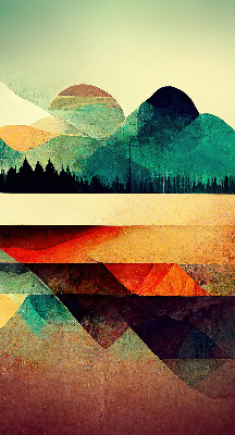 Modern roller blind Abstract mountains