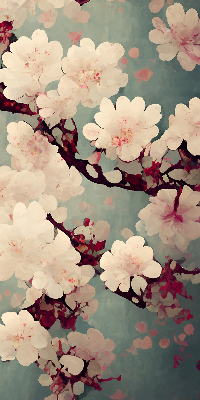 Fabric roller blind Cherry blossom
