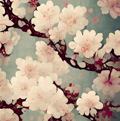 Fabric roller blind Cherry blossom