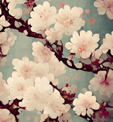 Fabric roller blind Cherry blossom