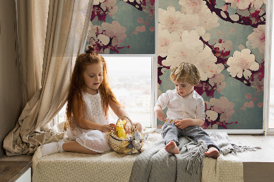 Fabric roller blind Cherry blossom