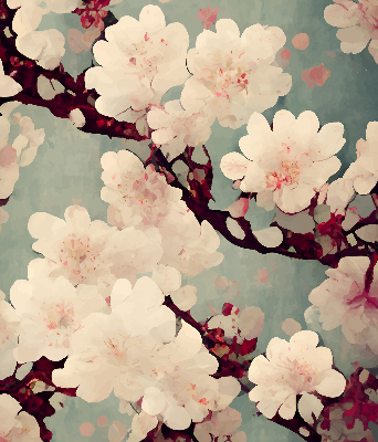 Fabric roller blind Cherry blossom