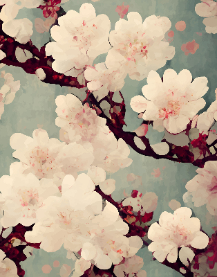 Fabric roller blind Cherry blossom