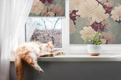 Fabric roller blind Cherry blossom
