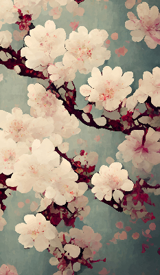 Fabric roller blind Cherry blossom