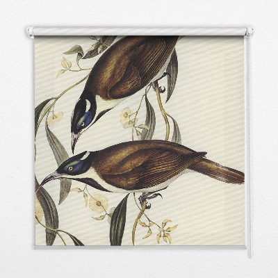 Modern roller blind birds on a tree pattern