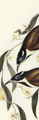 Modern roller blind birds on a tree pattern