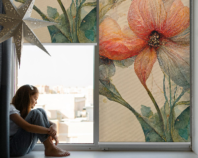Roller blind for large window Flower