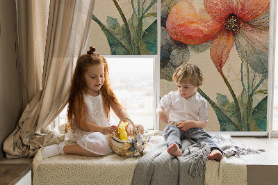Roller blind for large window Flower