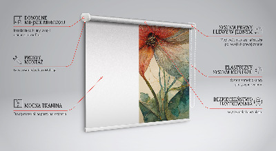 Roller blind for large window Flower