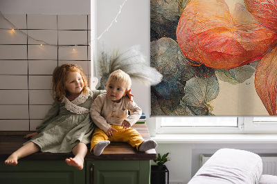Roller blind for large window Flower