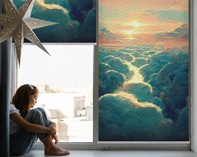 Modern roller blind sunset style