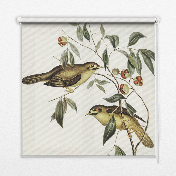 Fabric roller blind Birds on a tree