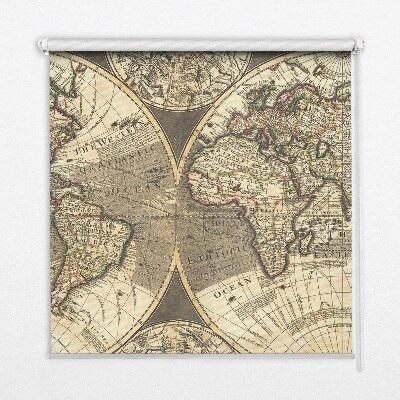 World map roller blind modern style