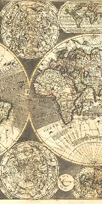 World map roller blind modern style