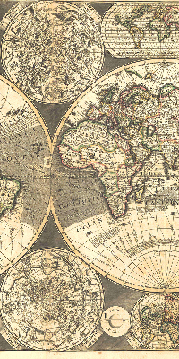 Modern roller blind World map