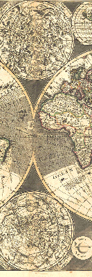 Modern roller blind World map