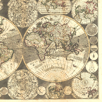 Modern roller blind World map
