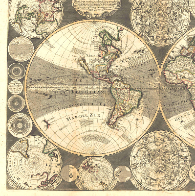 Modern roller blind World map