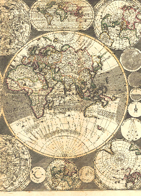 Modern roller blind World map