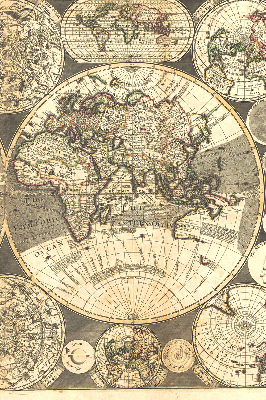 Modern roller blind World map