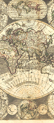 Modern roller blind World map