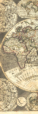 Modern roller blind World map