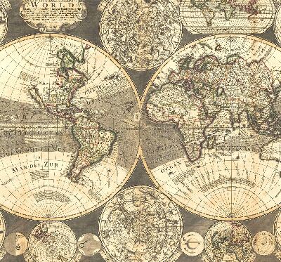 Modern roller blind World map
