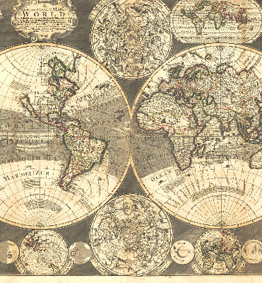 Modern roller blind World map