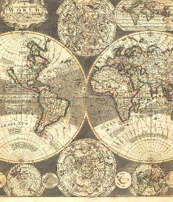 Modern roller blind World map