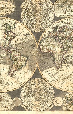 Modern roller blind World map