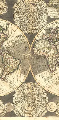 World map roller blind modern style