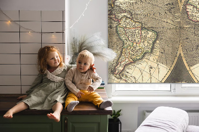 Modern roller blind World map