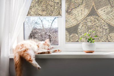 Modern roller blind World map