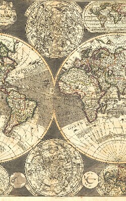 Modern roller blind World map