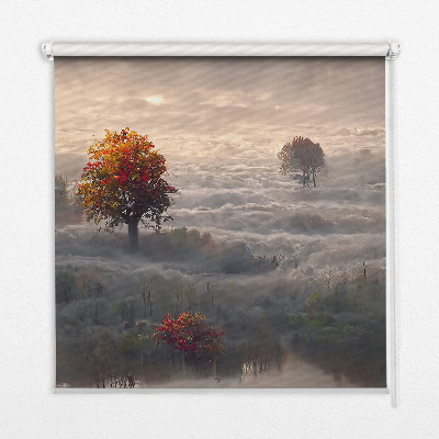 Roller blind for large window Trees in the fog