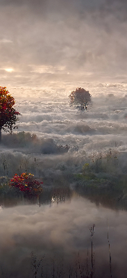 Roller blind for large window Trees in the fog