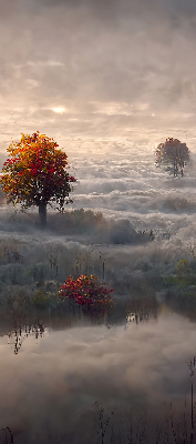 Roller blind for large window Trees in the fog