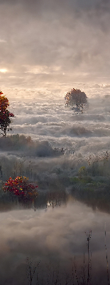 Roller blind for large window Trees in the fog