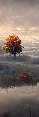 Roller blind for large window Trees in the fog