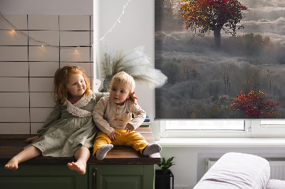Roller blind for large window Trees in the fog