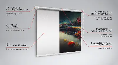 Modern roller blind river in the moonlight design