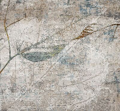 Roller blind for large window with leaves design