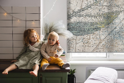 Roller blind for large window Reflected leaves