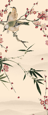 Fabric roller blind Cherry Blossom and Bird