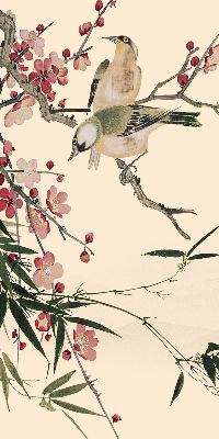 Fabric roller blind Cherry Blossom and Bird