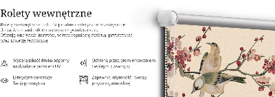Fabric roller blind Cherry Blossom and Bird