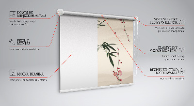 Fabric roller blind Cherry Blossom and Bird