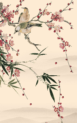 Fabric roller blind Cherry Blossom and Bird