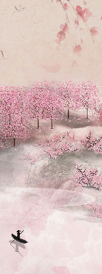 Fabric roller blind Cherry Blossom Garden